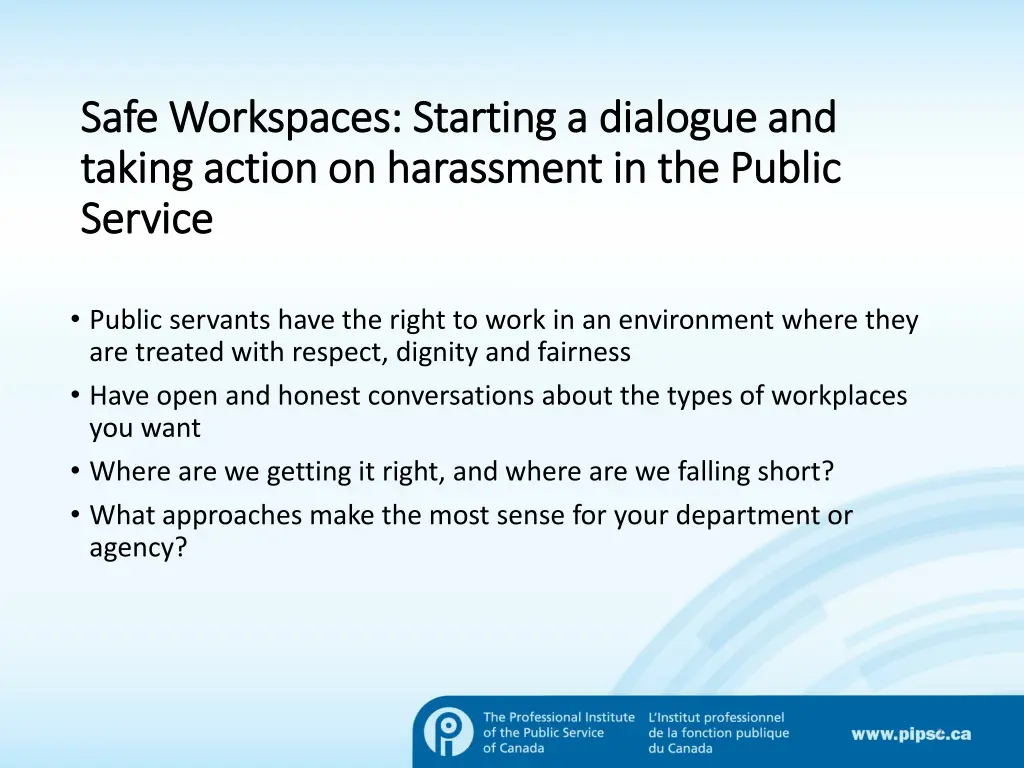 safe workspaces starting a dialogue and safe