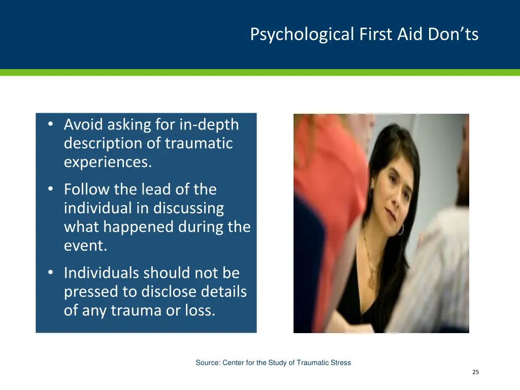 psychological first aid don ts