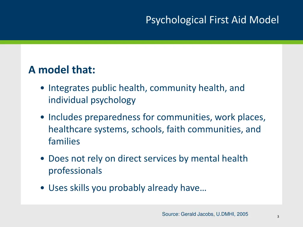 psychological first aid model