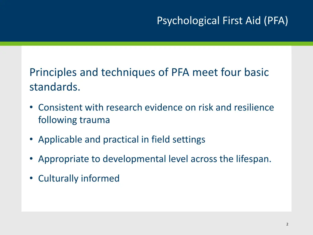 psychological first aid pfa