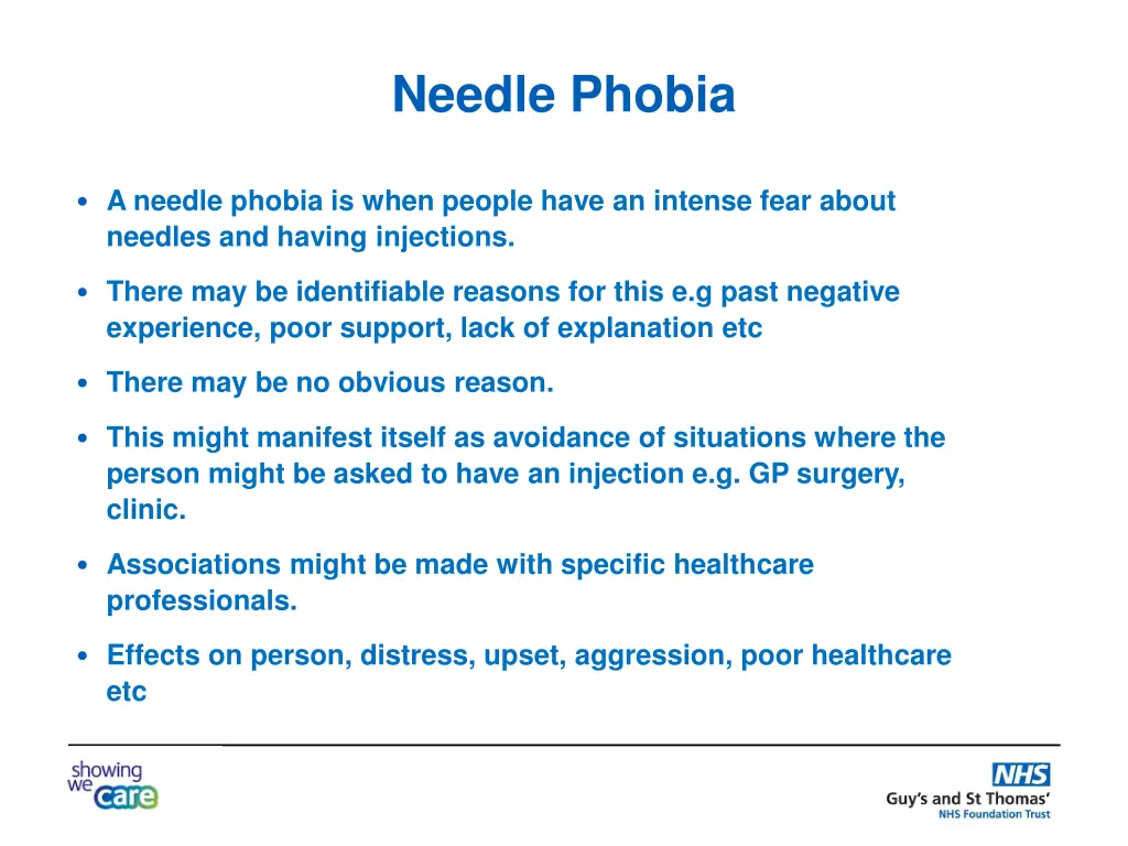 needle phobia