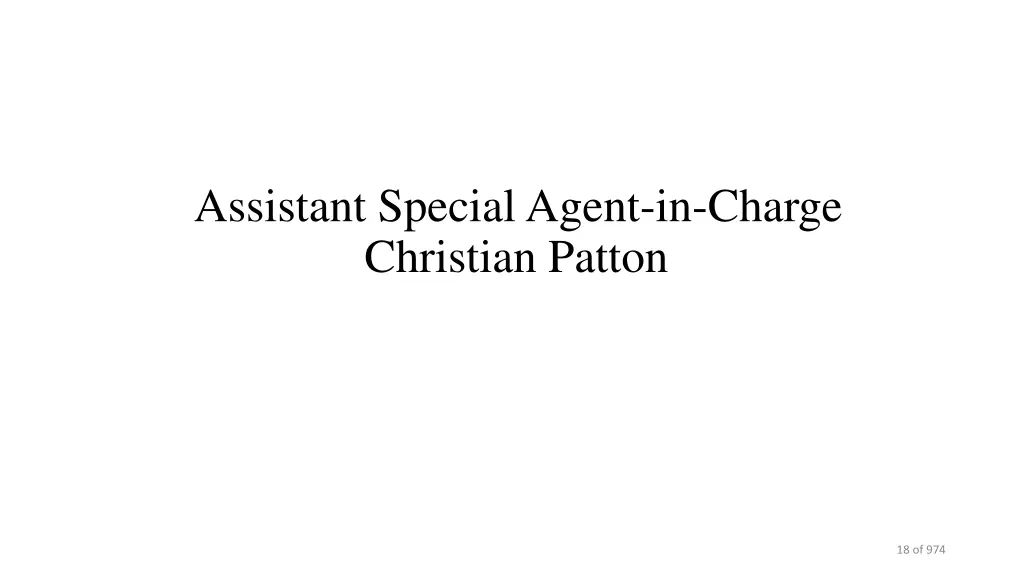 assistant special agent in charge christian patton