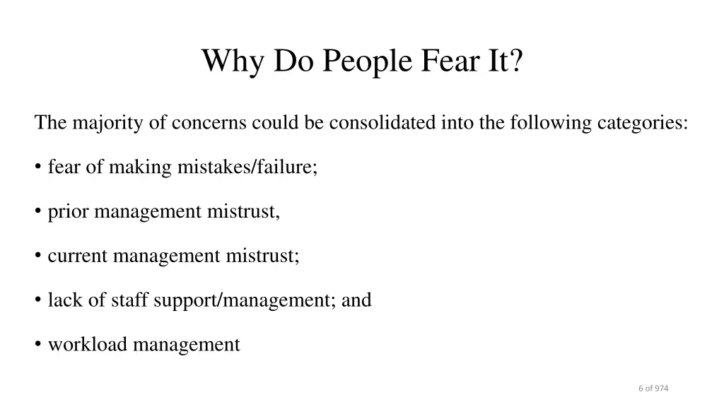 why do people fear it