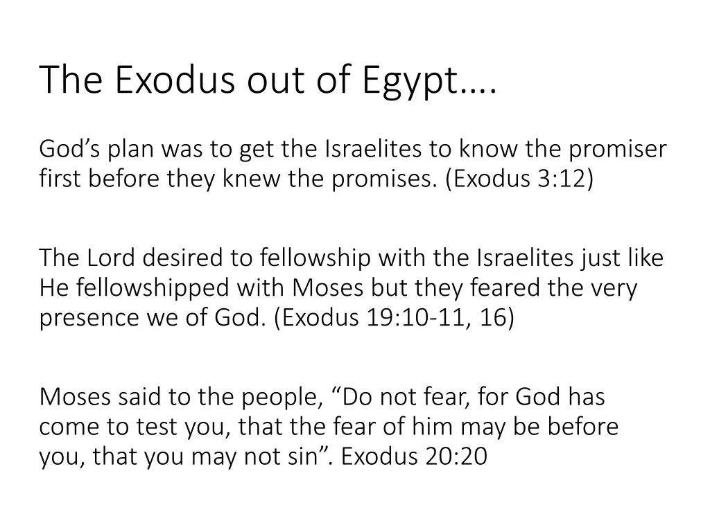 the exodus out of egypt