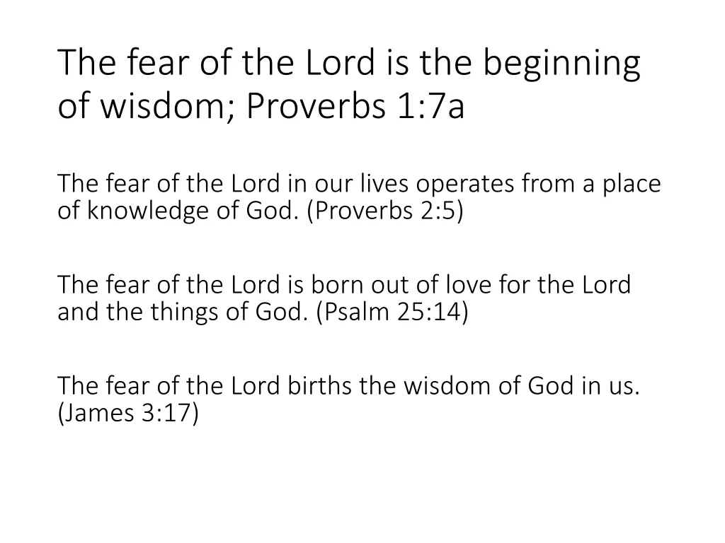 the fear of the lord is the beginning of wisdom