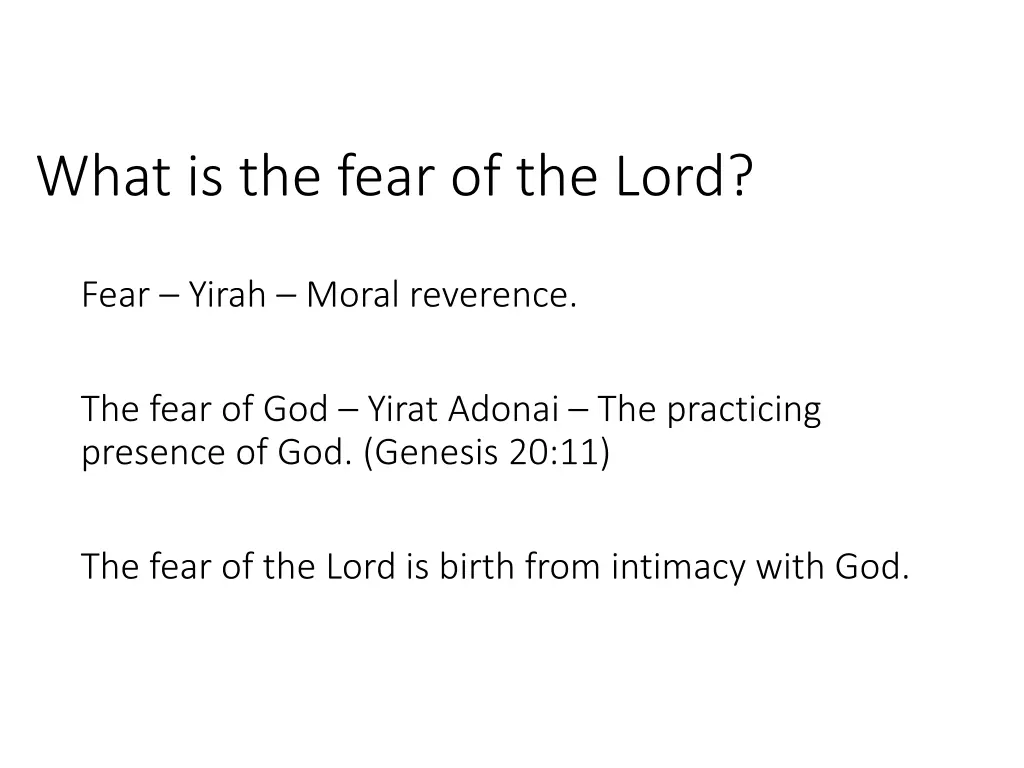 what is the fear of the lord