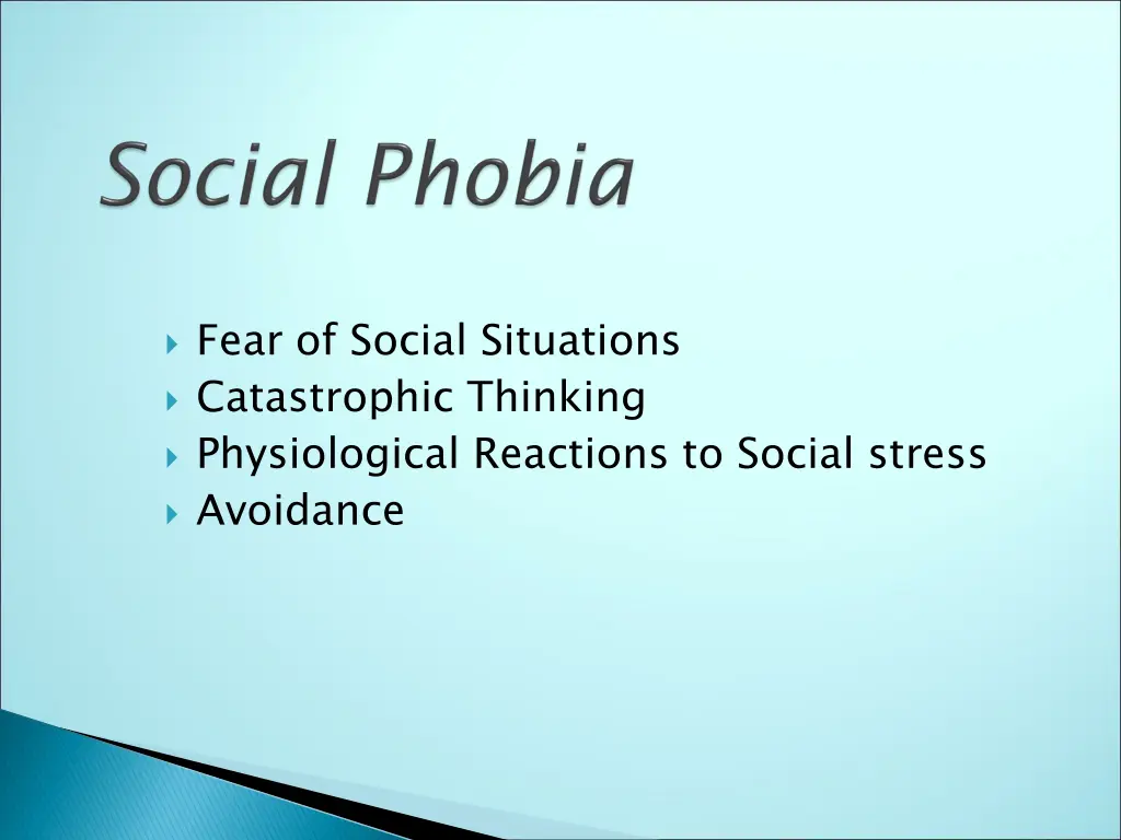 fear of social situations catastrophic thinking