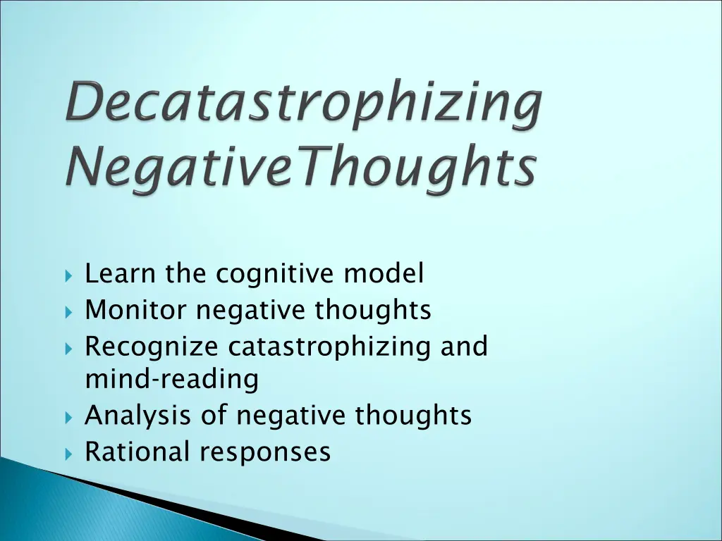 learn the cognitive model monitor negative