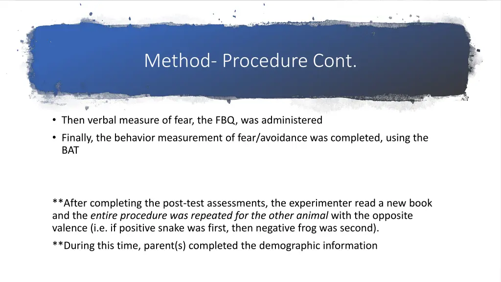 method procedure cont