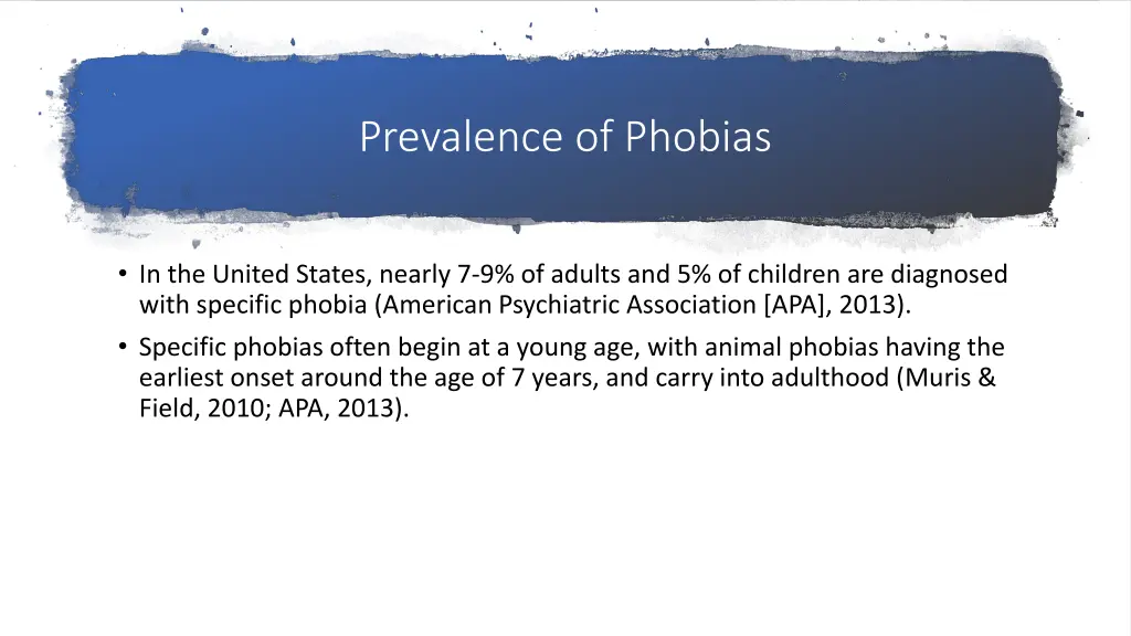 prevalence of phobias