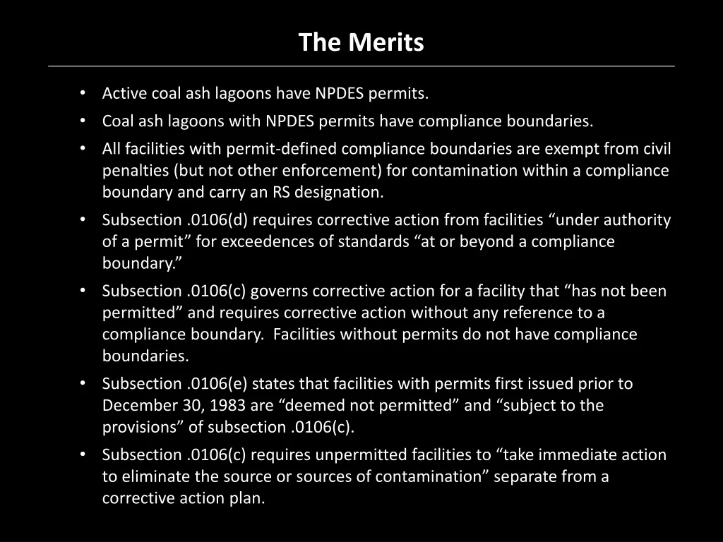 the merits