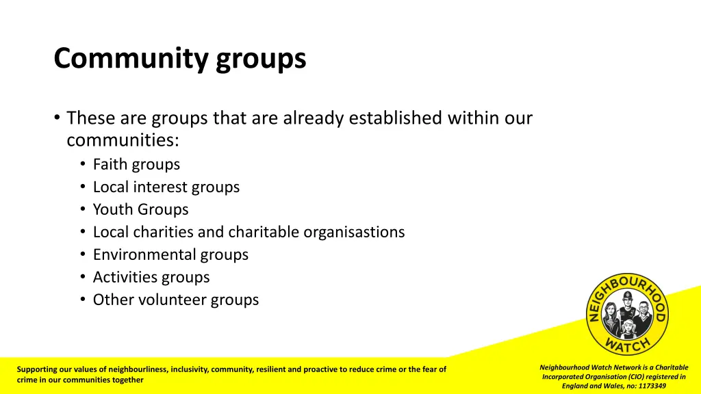 community groups