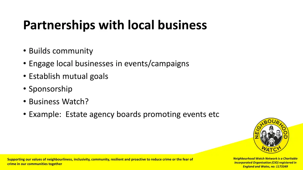 partnerships with local business