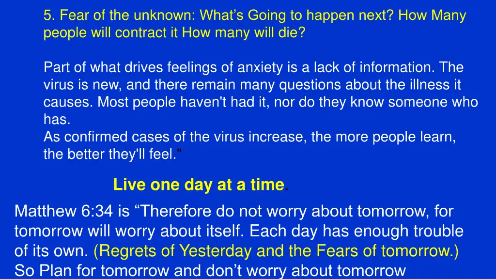 5 fear of the unknown what s going to happen next