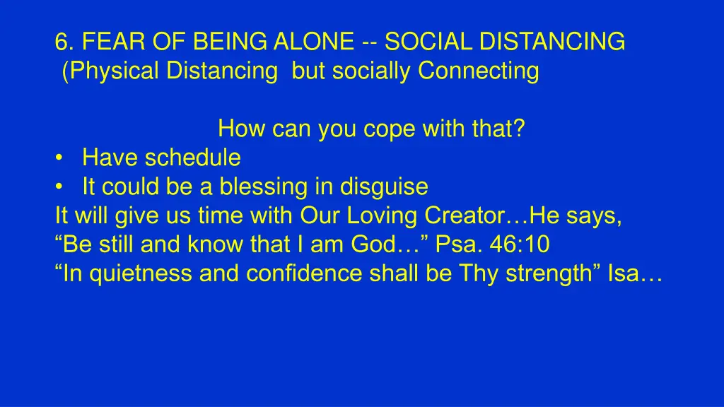 6 fear of being alone social distancing physical