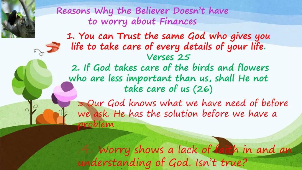 reasons why the believer doesn t have to worry