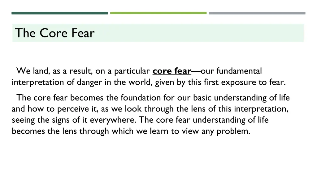 the core fear