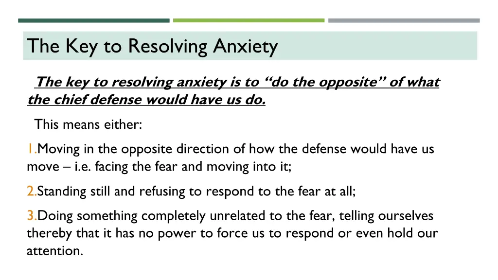 the key to resolving anxiety