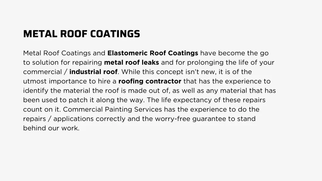 metal roof coatings