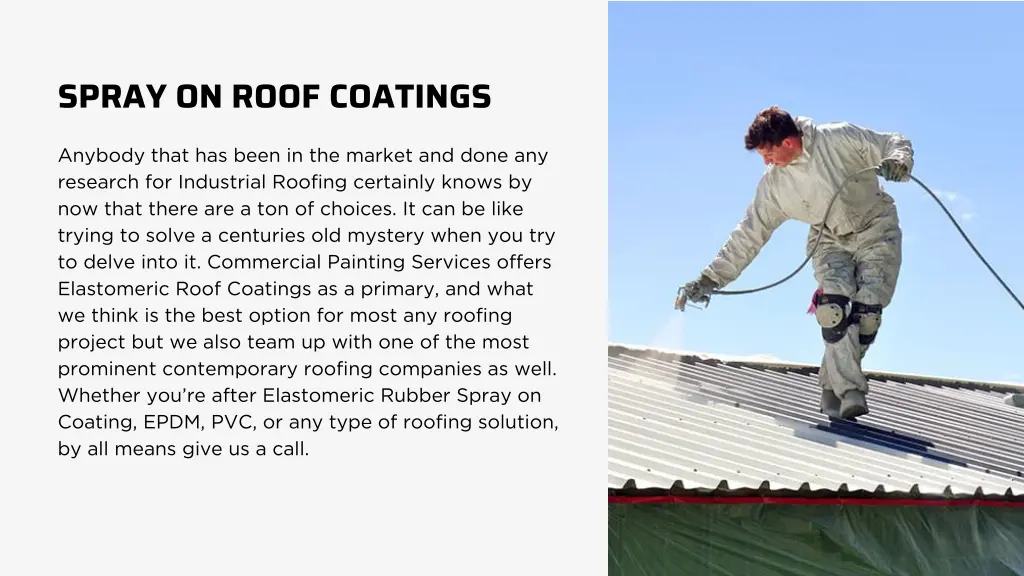 spray on roof coatings