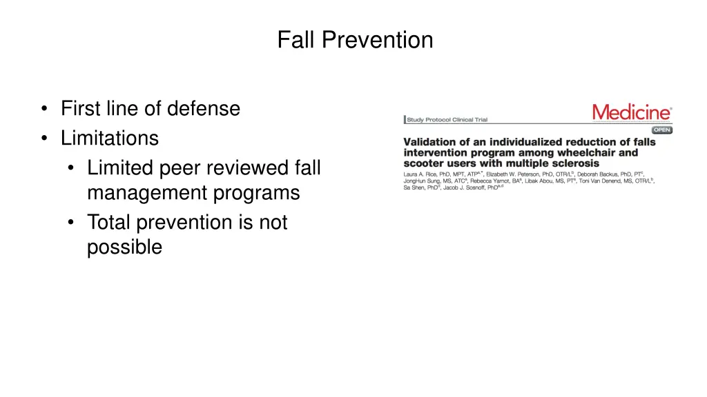 fall prevention