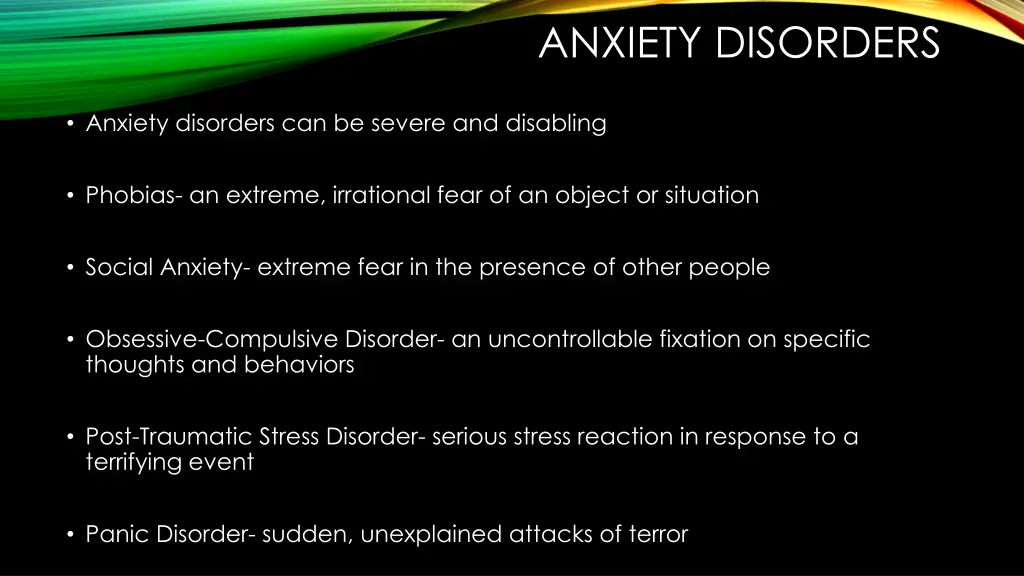 anxiety disorders