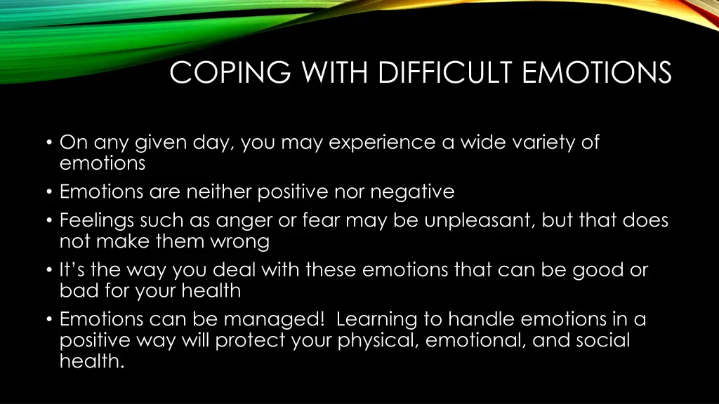 coping with difficult emotions