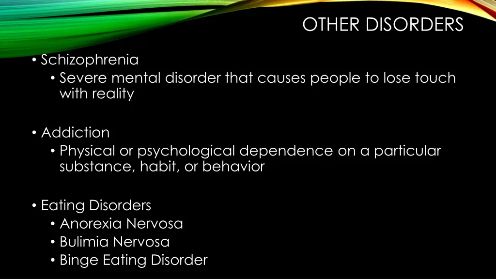 other disorders