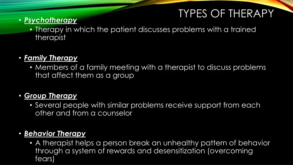 types of therapy
