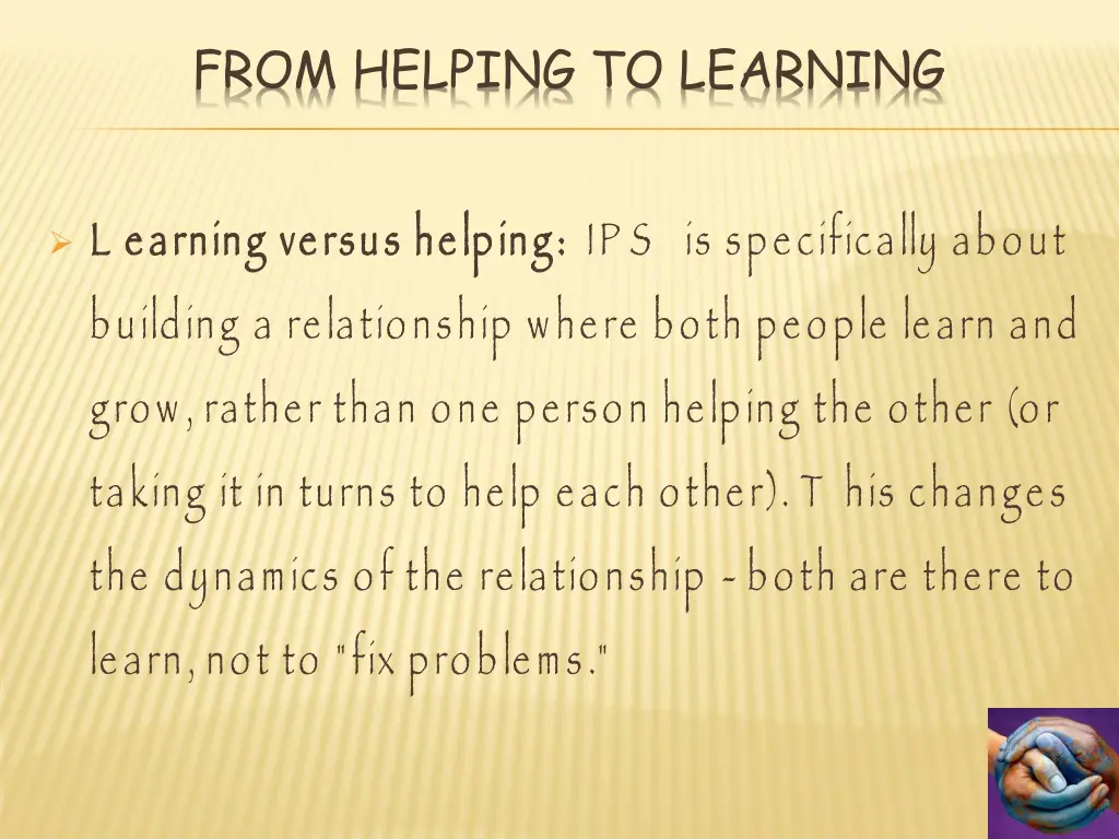 from helping to learning