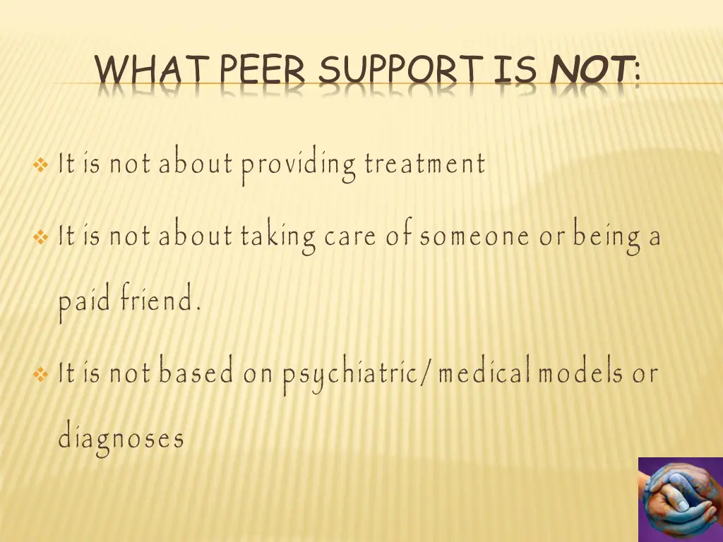 what peer support is not