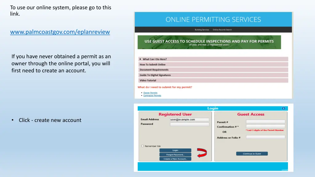 to use our online system please go to this link