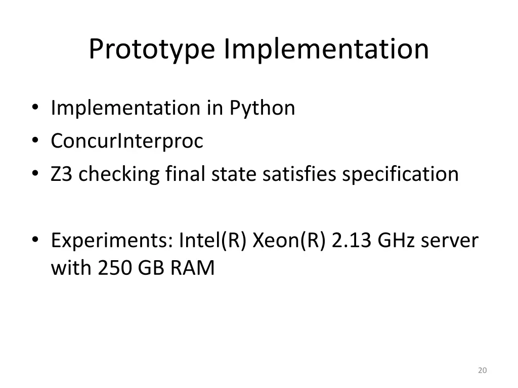 prototype implementation