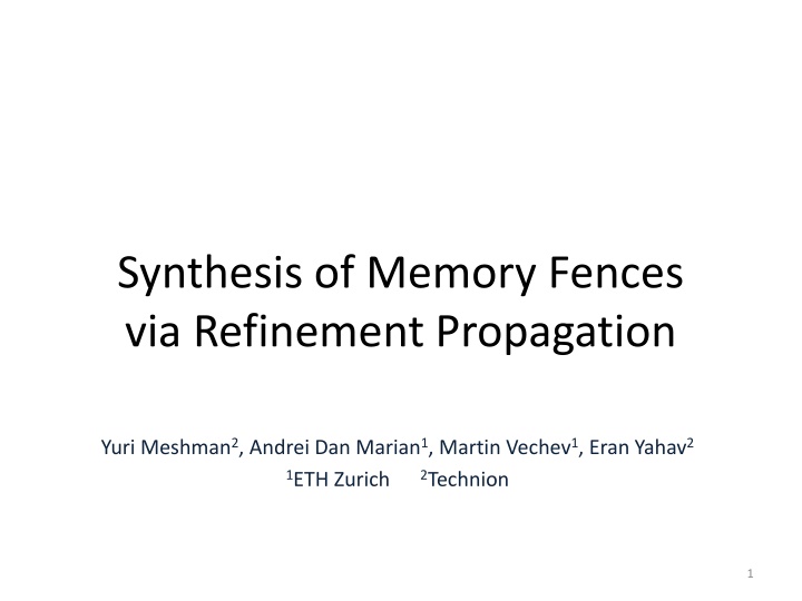 synthesis of memory fences via refinement