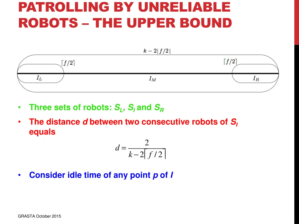 patrolling by unreliable robots the upper bound 2