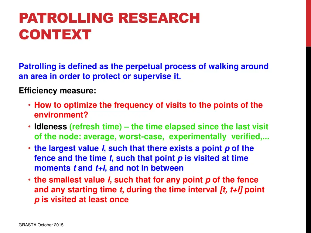 patrolling research context