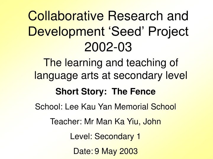 collaborative research and development seed