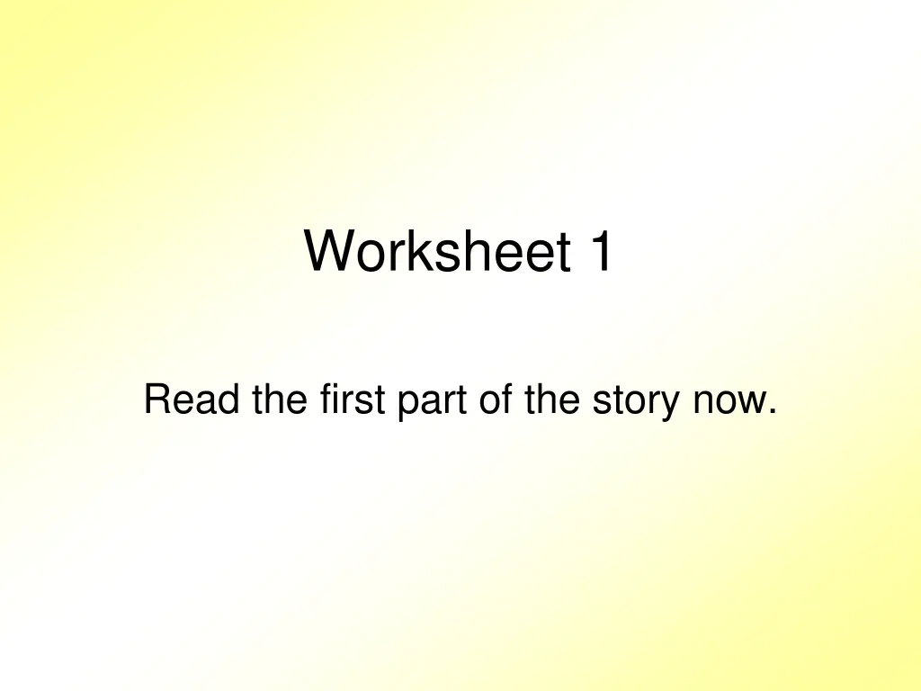 worksheet 1