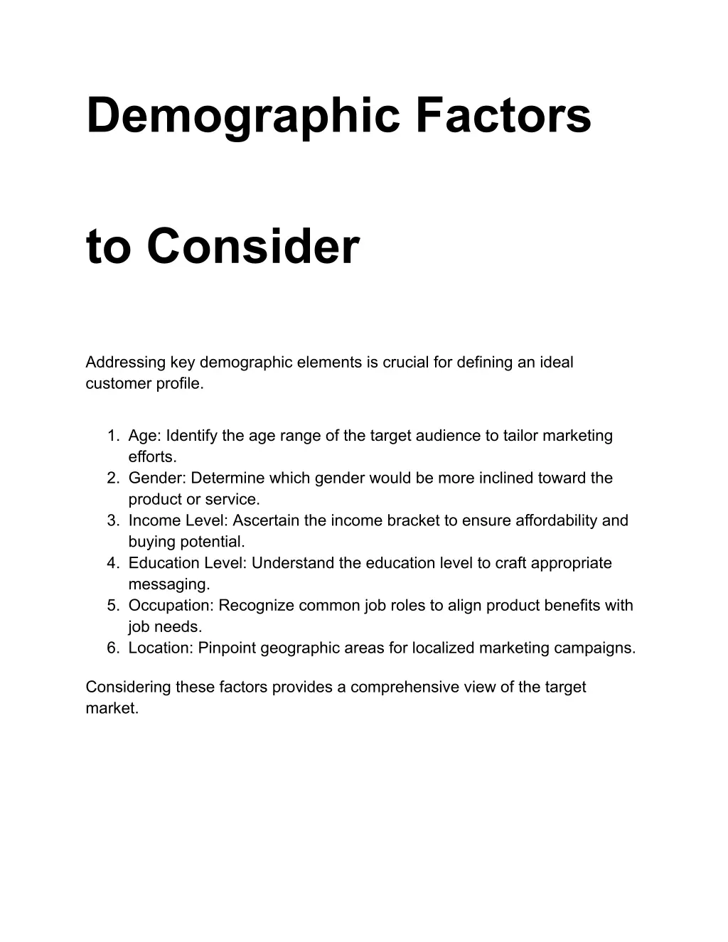 demographic factors