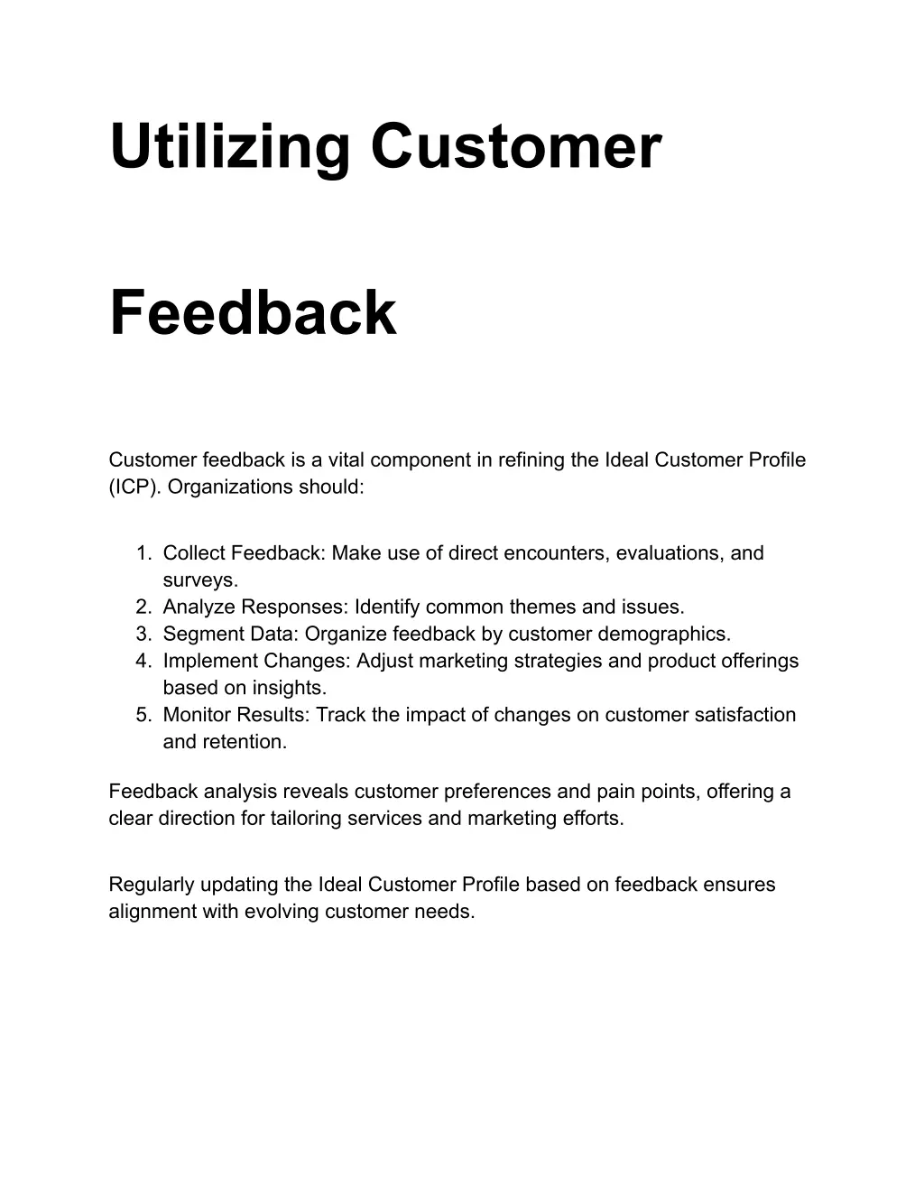 utilizing customer