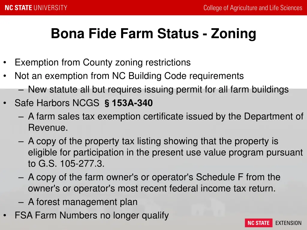 bona fide farm status zoning