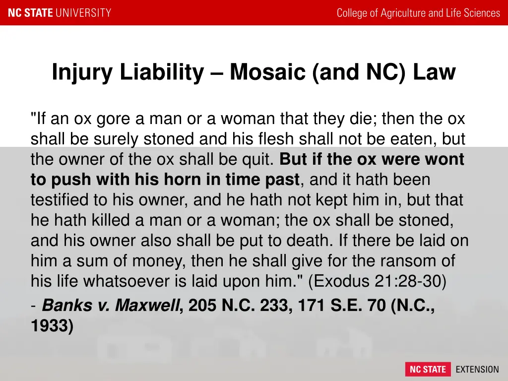 injury liability mosaic and nc law