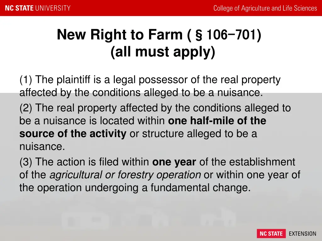 new right to farm 106 all must apply