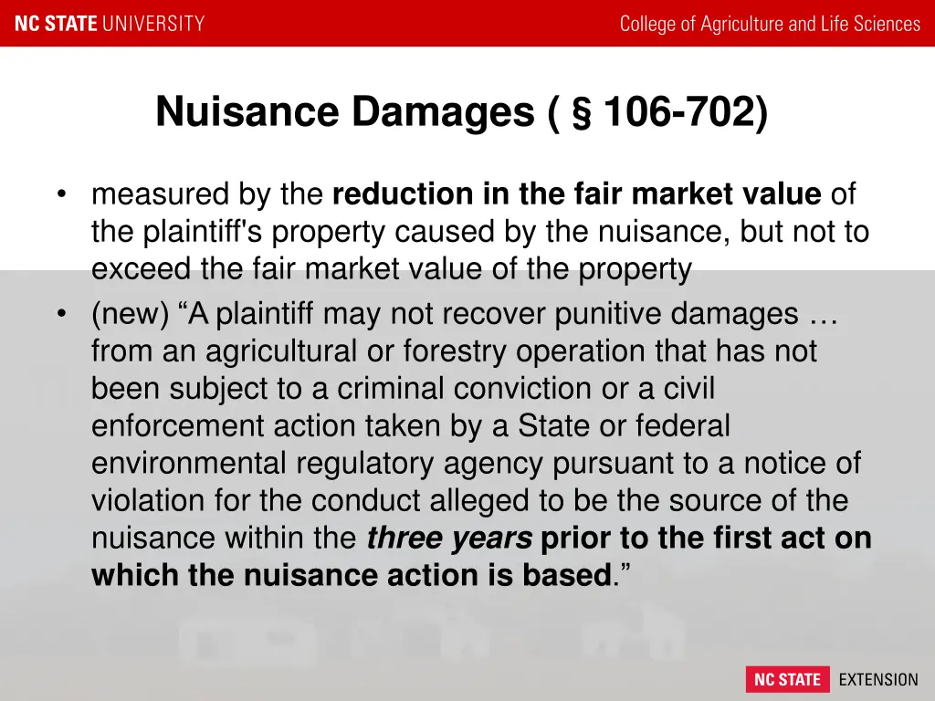 nuisance damages