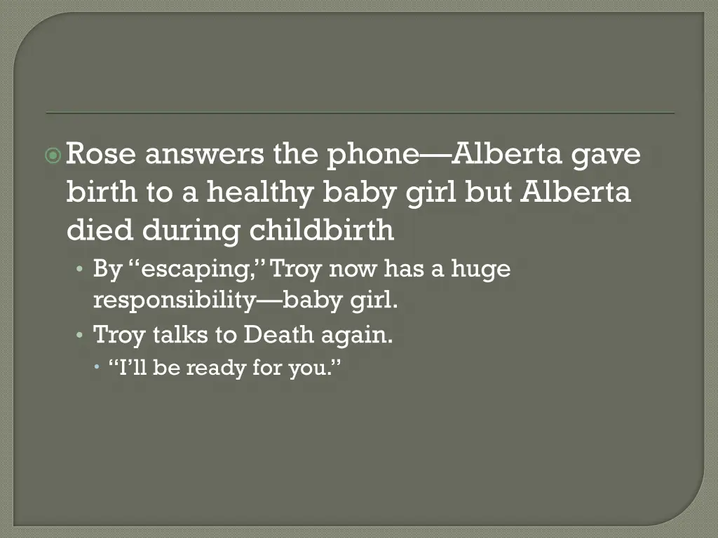 rose answers the phone alberta gave birth