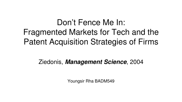 don t fence me in fragmented markets for tech