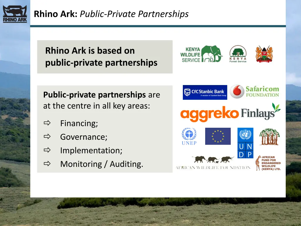 rhino ark public private partnerships