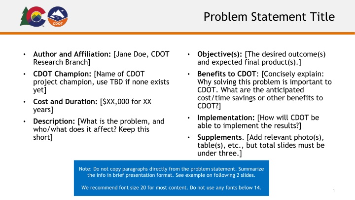 problem statement title