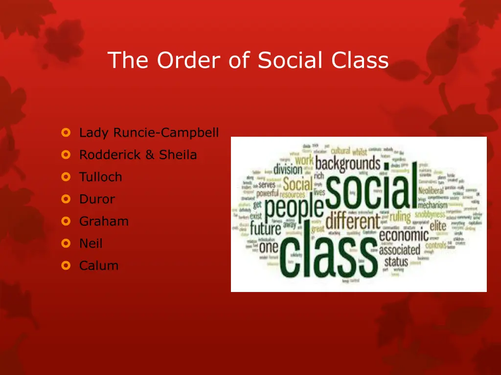 the order of social class