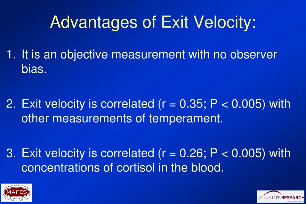 advantages of exit velocity